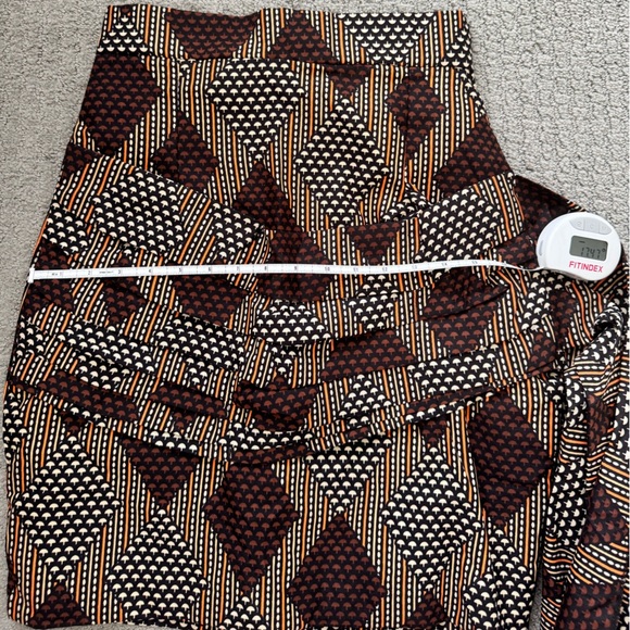NWOT Custom Made African Print Skirt with Drape Detail in Brown - Picture 7 of 9